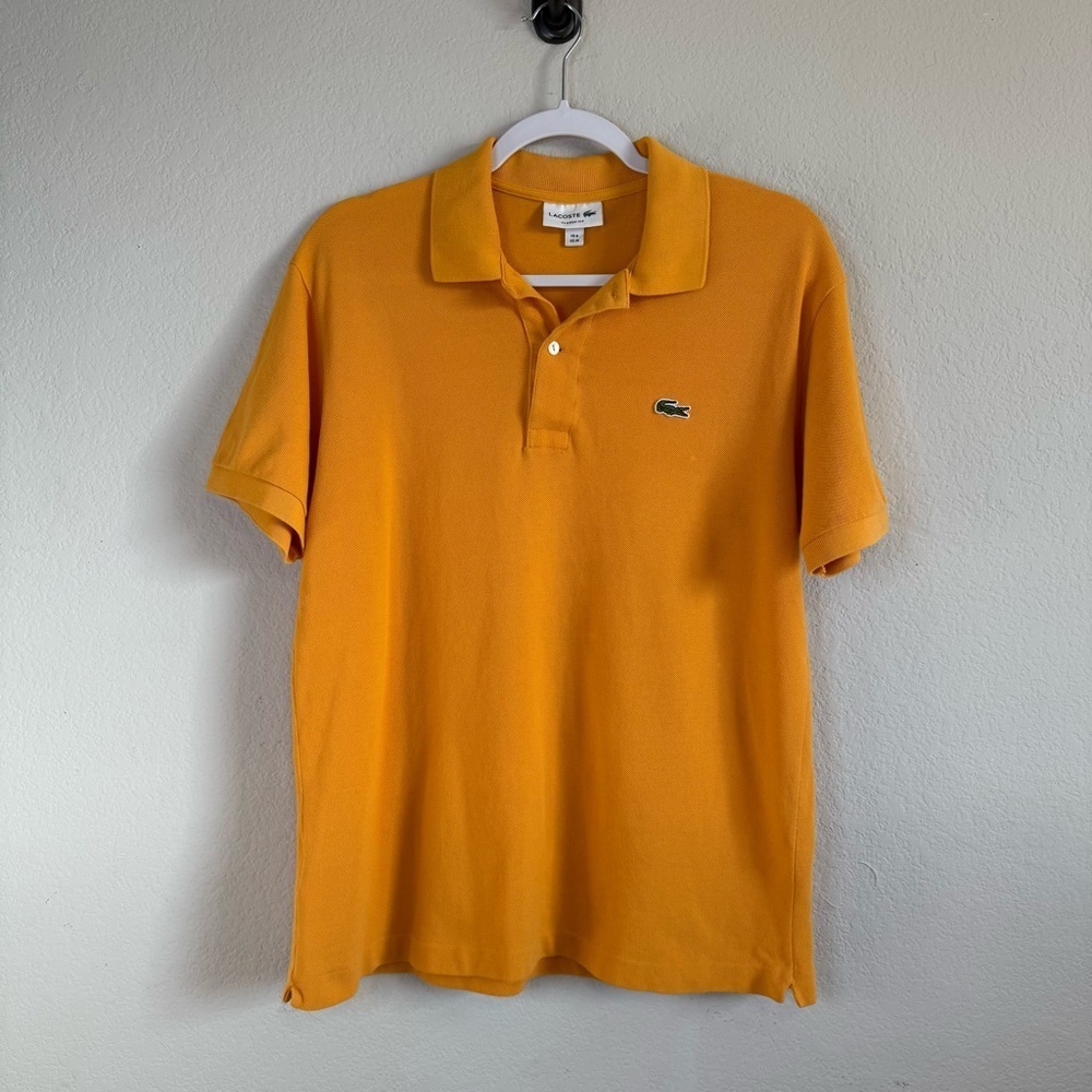 LaCoste Golden Yellow Short Sleeve Classic Fit Polo Shirt L1212 Size Medium